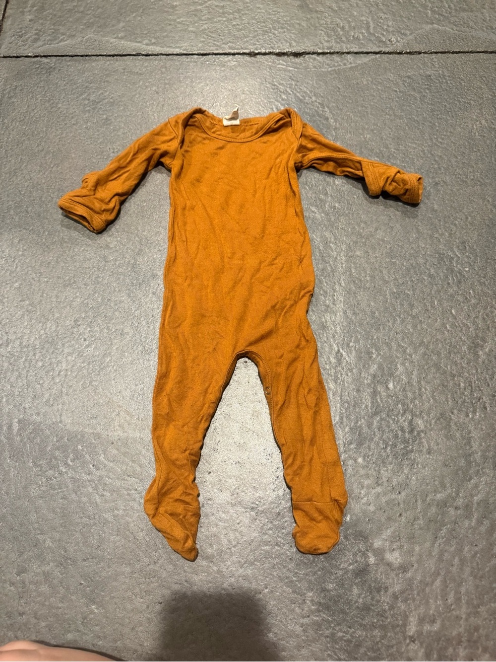 kate quinn Long Sleeve Footed One-Piece in Rust Orange
